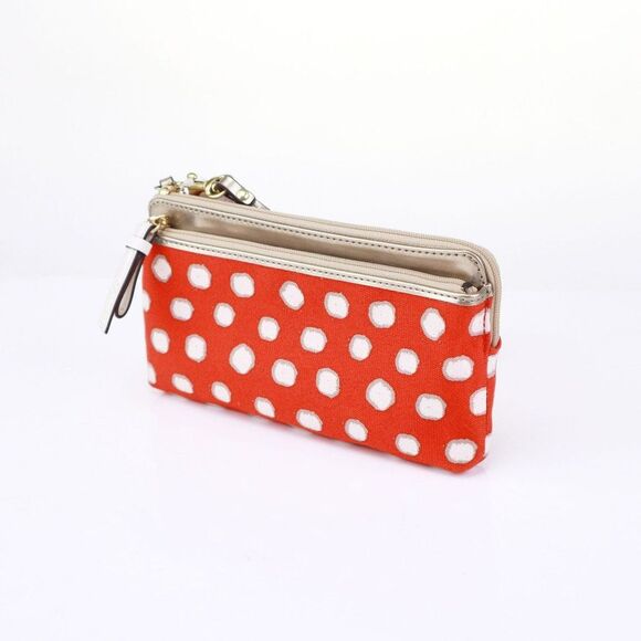 NEW Coach Crazy Dot Double Zip Wallet in Desert Sky - Picture 5 of 9